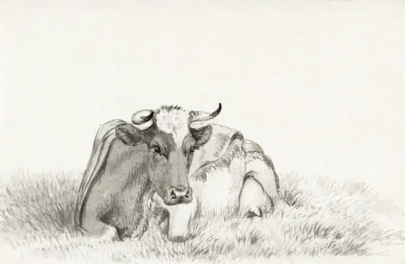 Lying cow by Jean Bernard